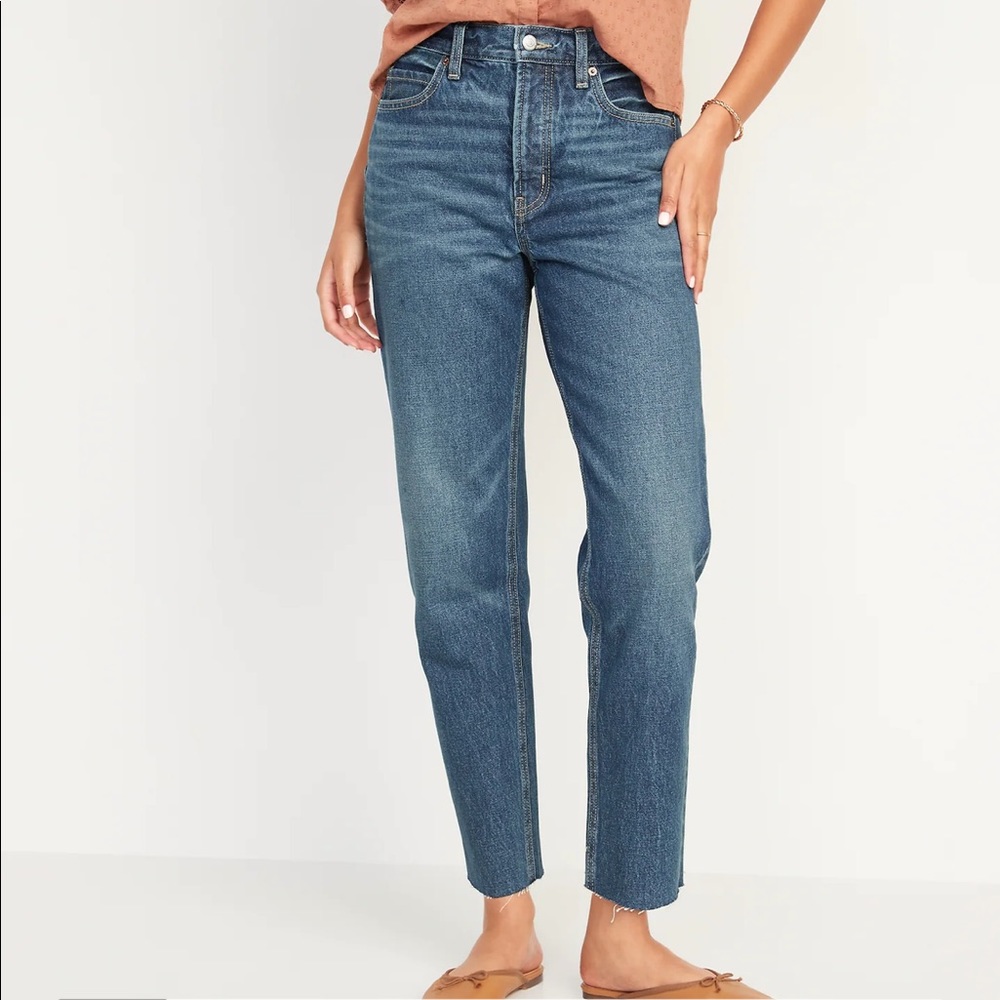 Extra High-Waisted Button-Fly SkyHi Straight Cut-off Non-Stretch Jeans SZ0